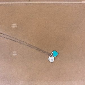Tiffany Blue Double Heart Tag Pendent.